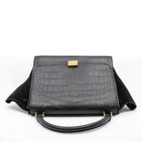 thumbnail Trapeze black crocodile embossed ghw - L'UXE LINK