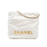 thumbnail mini 22bag in calfskin white ghw #CU1EXXXX - L'UXE LINK