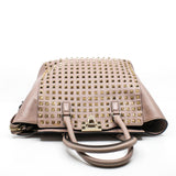 thumbnail large pink tote with gold color studs ghw - L'UXE LINK