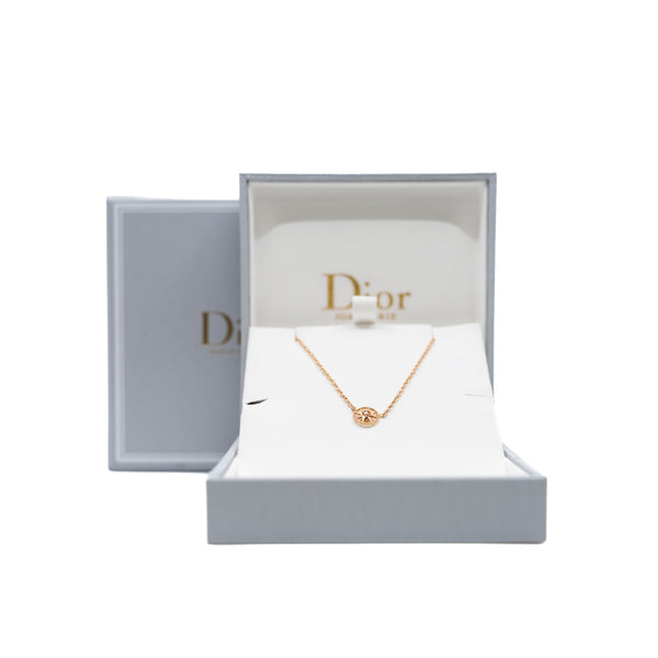 mini ROSE DES VENTS diamond necklace in 18k rg