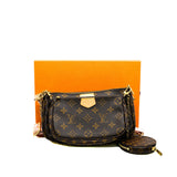 thumbnail multi pochette monogram canvas with pink fabric strap ghw