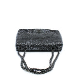 thumbnail Jumbo Black Sequin Lambskin Moonlight On Water Single Flap Bag Seri 15 - L'UXE LINK