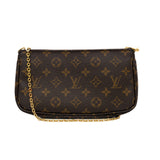thumbnail Multi Pochette Accessoires with khaki strap in monogram ghw 2022+