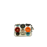 thumbnail Micro Double Baguette Flowerland White Leather Handbag Multicolor Handware - L'UXE LINK