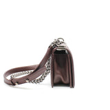 thumbnail Small Chevron Leboy In Lambskin Burgundy Flap Bag PHW Seri 19 - L'UXE LINK