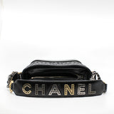 thumbnail Small Gabrielle In Black Calfskin and Wool Felt Hobo Bag With Logo Handle Laser Cut Seri 28 - L'UXE LINK