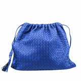 thumbnail Drawstring Tassel Tote Intrecciato Nappa leather blue - L'UXE LINK