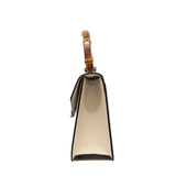 thumbnail top handle bamboo white flap bag - L'UXE LINK