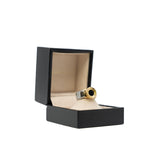 thumbnail Stainless Steel 18K Yellow Gold Onyx Tubogas Ring Size 50 - L'UXE LINK