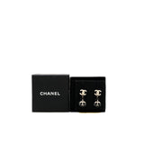 thumbnail 16S CC Pearl Black PVC Airplane Pendant Earrings - L'UXE LINK