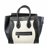 thumbnail LUGGAGE BAG MICRO LEATHER WHITE BLACK GHW - L'UXE LINK