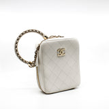 thumbnail 2019 CC White Lambskin Leather Round Handle Camera Case Satchel Bag GHW Seri 29 - L'UXE LINK