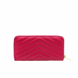 thumbnail Classic Monogram Zip Around Wallet Matelasse Chevron Leather pink ghw - L'UXE LINK
