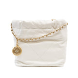 thumbnail mini 22bag in calfskin white ghw #CU1EXXXX - L'UXE LINK