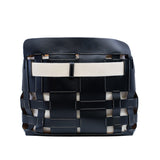 thumbnail leather woven tote in black and white - L'UXE LINK