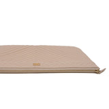 thumbnail large chevron  clutch in leather beige ghw seri 24 - L'UXE LINK