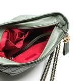 thumbnail Medium Gabrielle In Two Tone Green Quilted Aged Calfskin Leather Hobo Bag Seri 25 - L'UXE LINK