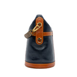 thumbnail Duffle Bag In Leather Navy Mix Monogram Brown With Shoulder Strap - L'UXE LINK