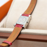 thumbnail heure H watch 25mm small model in red ccd with diamond