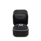 thumbnail pt950 round aquamarine 3.33ct soleste single row ring size 6 - L'UXE LINK