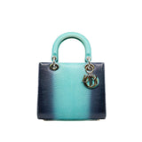 thumbnail Lady Dior Medium Blue Ombre Lizard Bag PHW - L'UXE LINK