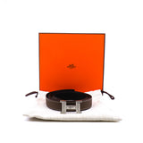 thumbnail Mini Constance Touareg In 24mm Etoupe/Black Belt Buckle And Reversible Epsom/Swift Leather Strap Size 100 - L'UXE LINK