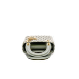 thumbnail mini lady with crystal embroidery in suede grey/lambskin grey ghw 2020