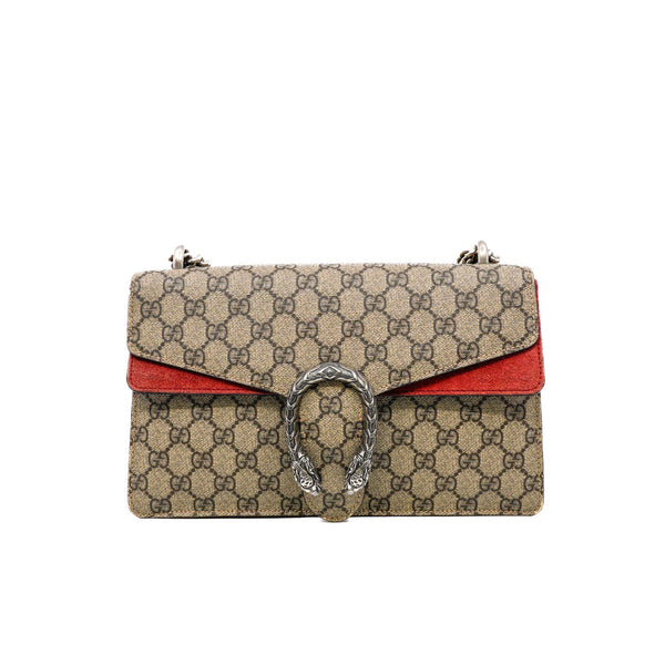 Dionysus Small GG Shoulder Bag In Beige Mix Red PHW