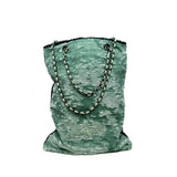 thumbnail Sequin logo shopping tote black green