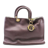 thumbnail Large Diorissimo In Burgundy Calfskin Leather GHW With Strap - L'UXE LINK