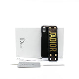 thumbnail J'Adior Crinkled Calfskin In Black/Gold iPhone X/XS Cover GHW - L'UXE LINK