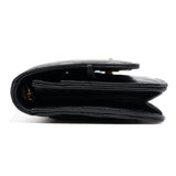thumbnail Pearl Crush Black Lambskin Leather Wallet On Chain GHW - L'UXE LINK