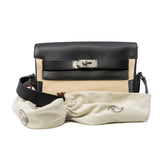 thumbnail Kelly Messenger PM Bag In Black Evergrain Leather PHW W Stamp - L'UXE LINK