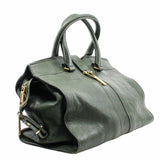 thumbnail Chyc Cabas Tote Medium green Leather Aged Gold - L'UXE LINK