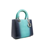 thumbnail Lady Dior Medium Blue Ombre Lizard Bag PHW - L'UXE LINK