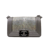 thumbnail Leboy Small Grey Lambskin Galuchat Stingray Bag PHW Seri 27 - L'UXE LINK