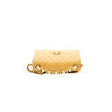 thumbnail Pearl Enamel Quilted Yellow Lambskin Leather Top Handle Flap Clutch With Chain Seri K540XXXX - L'UXE LINK