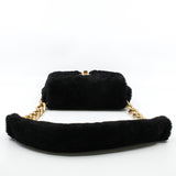 thumbnail Small Black Shearling Quilted Chunky Chain CC Flap Bag GHW Seri 30 - L'UXE LINK