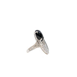 thumbnail Elisa 18K White Gold Diamond With Black Onyx Ring - L'UXE LINK