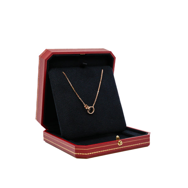 love necklace with half diamond necklace in 18 rg #PYY319