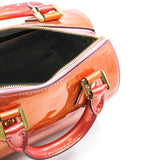 thumbnail MCM Bronze/Pink Monogram Patent Leather Boston Bag GHW With Strap - L'UXE LINK