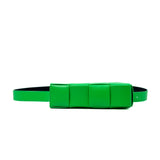 thumbnail Phone Pouch In Green/Black Intrecciato Leather With Strap PHW - L'UXE LINK