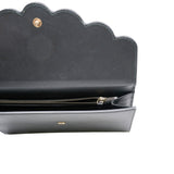 thumbnail Mini Peony Pearly Black Leather Wallet Clutch Bag GHW - L'UXE LINK