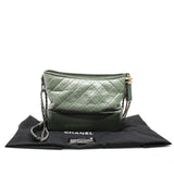 thumbnail Medium Gabrielle In Two Tone Green Quilted Aged Calfskin Leather Hobo Bag Seri 25 - L'UXE LINK