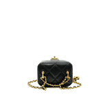 thumbnail Mini Vanity Case In Black Lambskin GHW With Chain Seri ELE3XXXX - L'UXE LINK