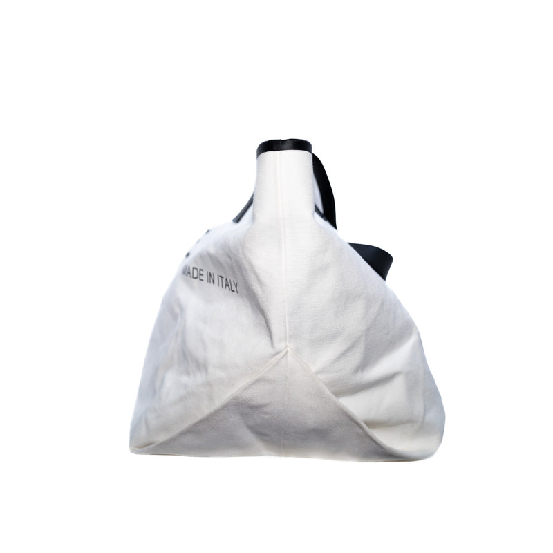 large shopping tote in fabric white