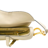 thumbnail Medium Saddle Bag In Grey Grained Calfskin GHW - L'UXE LINK