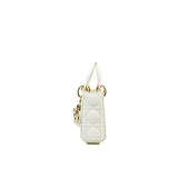 thumbnail Micro Lady Dior In White Lambskin Bag GHW With Strap - L'UXE LINK