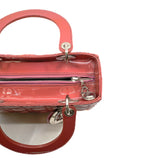 thumbnail Medium Lady Dior In Dark Pink Patent Leather Handbag PHW - L'UXE LINK