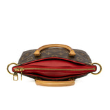 thumbnail Pallas BB In Brown Monogram Canvas Red Leather Handbag GHW With Strap - L'UXE LINK